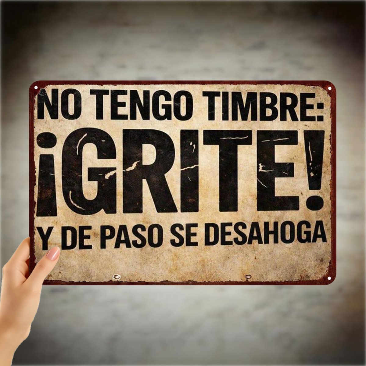 TEMU 【2D Flat】 [2D Flat] 1 pieza, Letrero de metal español vintage, "NO TIMBRE:?! Y DE PASO SE DESAHOGA" Placa de metal para cueva de hombres,