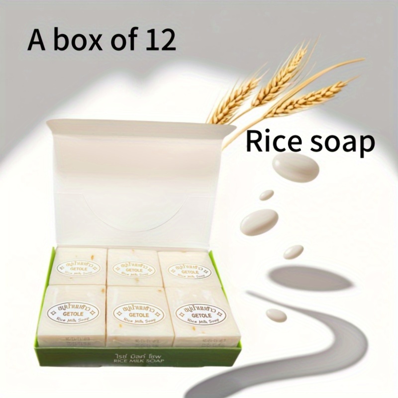 12pcs Handmade Rice Soap for Gentle Cleansing