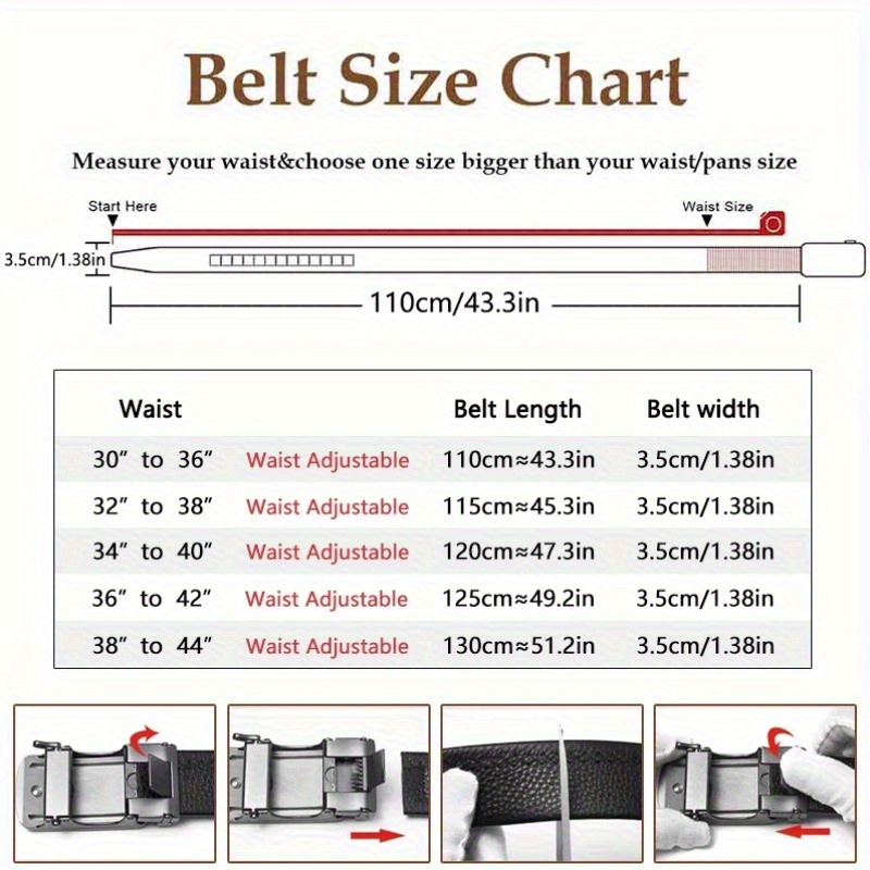 elegant mens genuine leather belt with american flag automatic   sleek black and brown ratchet design alloy clasp   formal and casual wear