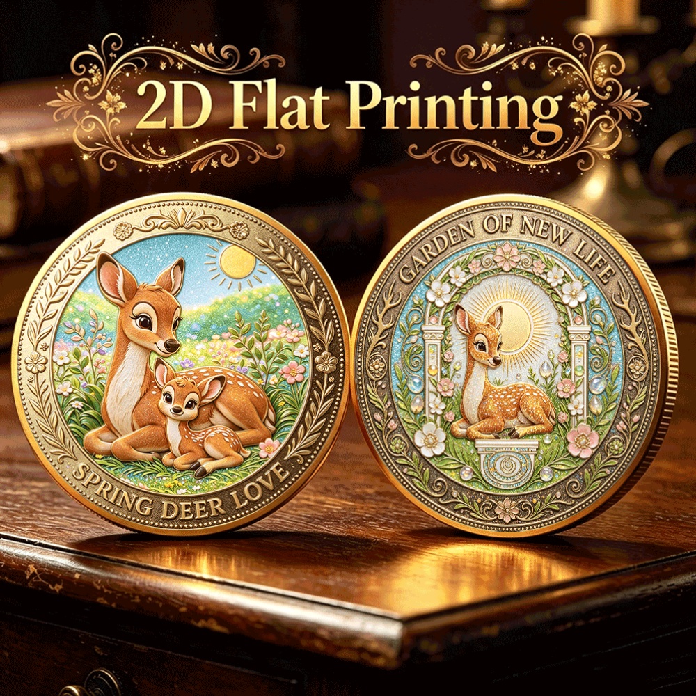Spring Warmth Little Deer Double-Sided Commemorative Coin