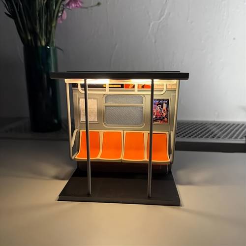 subway train ambient lighting ornament self assembled subway sculpture subway ornament