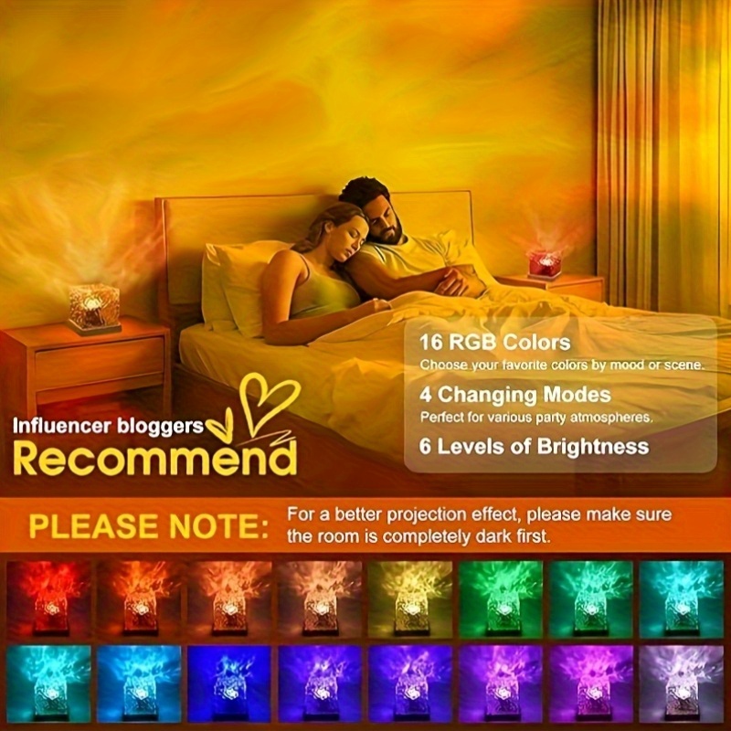 16 Color Water Wave USB Night Light with Remote Control