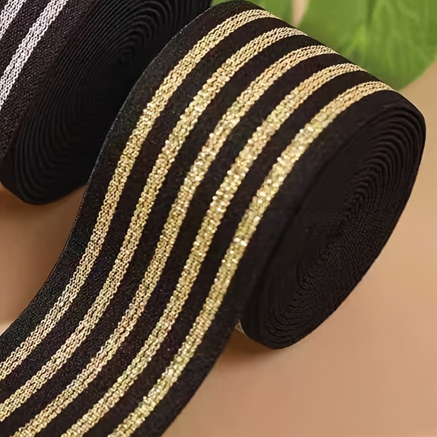 TEMU 3 Yards/108in/275cm Striped Thread Elastic Band, Side Clothing And Trousers Additions, Sewing Craft Supplies, Holiday Party Decorations, Elastic