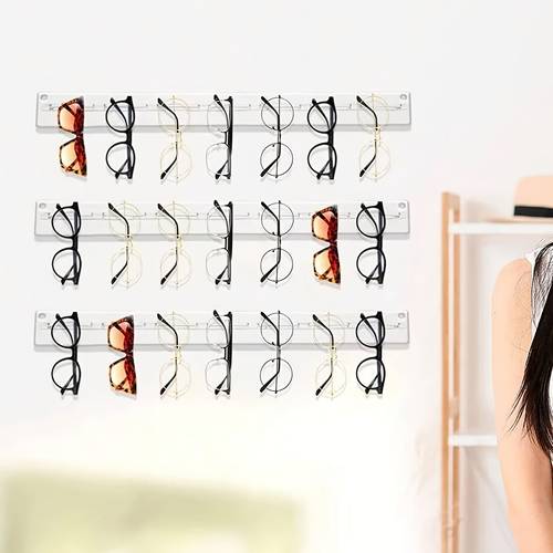 acrylic wall mounted glasses storage rack suitable for glasses myopia glasses reading glasses display stand detachable and easy a magical storage and organizing tool for daily racks