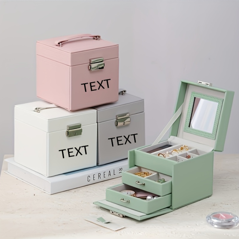 Customizable Mini Jewelry Box with Lock, Elegant Gift