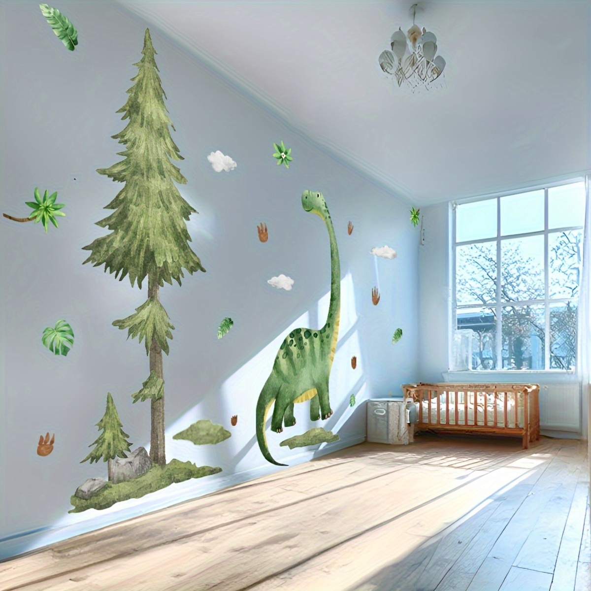 a set of   30 90cm 7pcs creative new   dinosaur combination extra large wall stickers living room bedroom decoration background   wall stickers bm2063 b16509 kx
