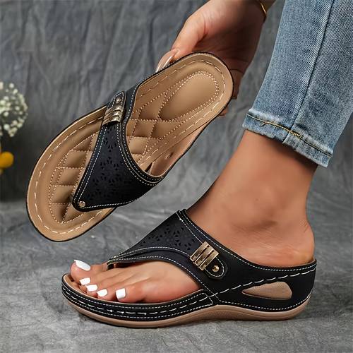 fashion solid color mesh breathable athletic flip flops casual all match open toe beach slippers women shoes