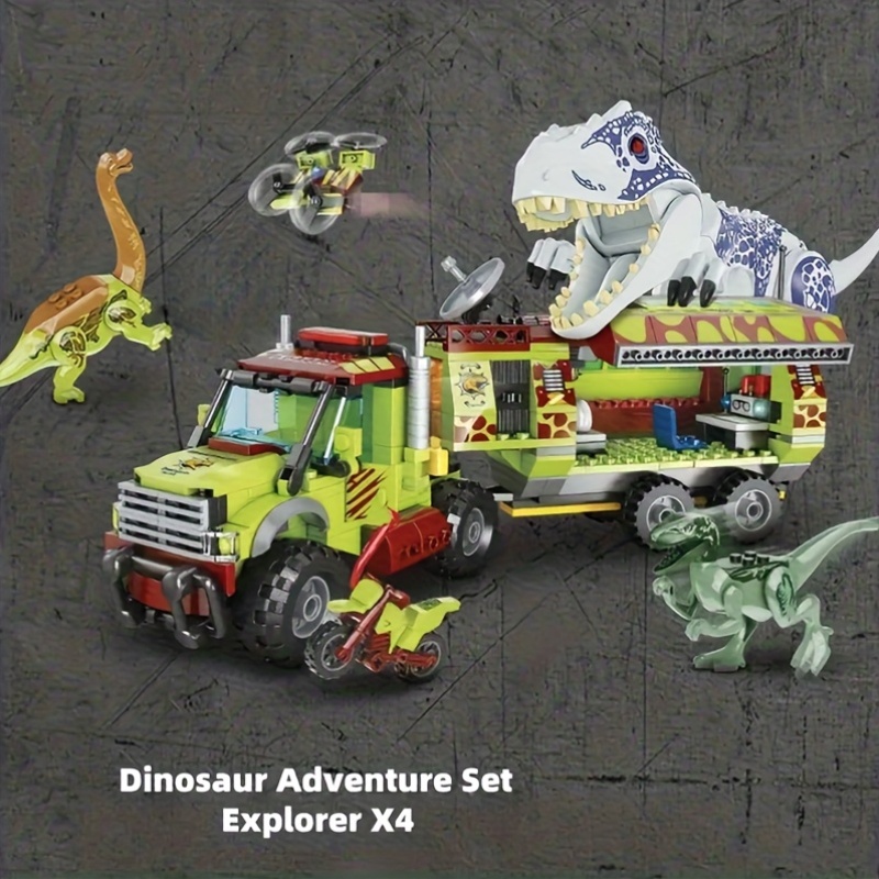 539pcs Building Blocks Dinosaur Expedition Team Set