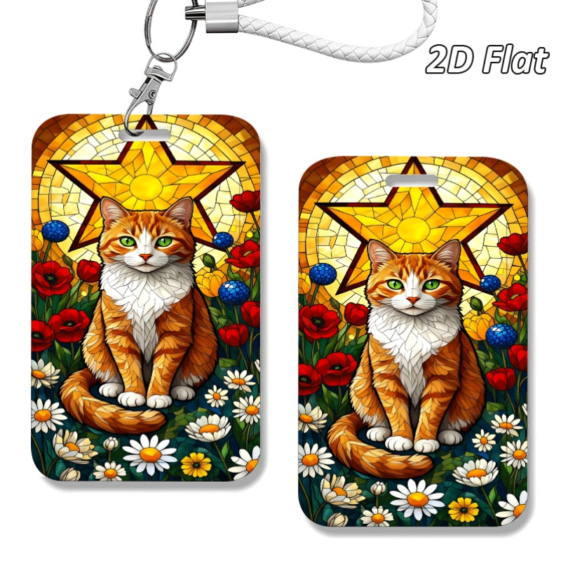 2d     print pattern personalized   card holder with lanyard keychain durable plastic card holder for   id storage bus pass holder back to school student id holder office work id badge reel   nurse