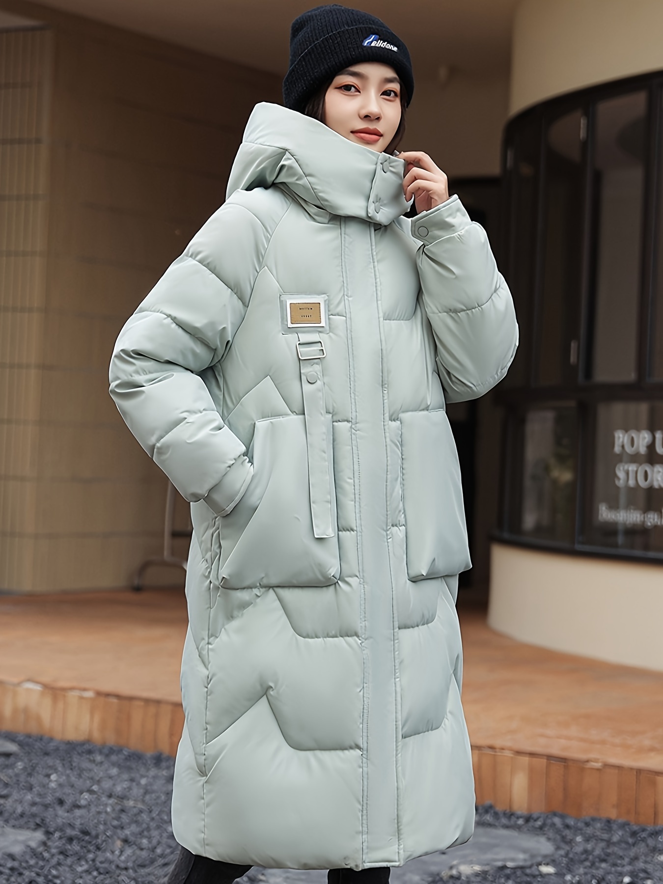 abrigo largo invierno mujer capa cubrimiento Temu Argentina