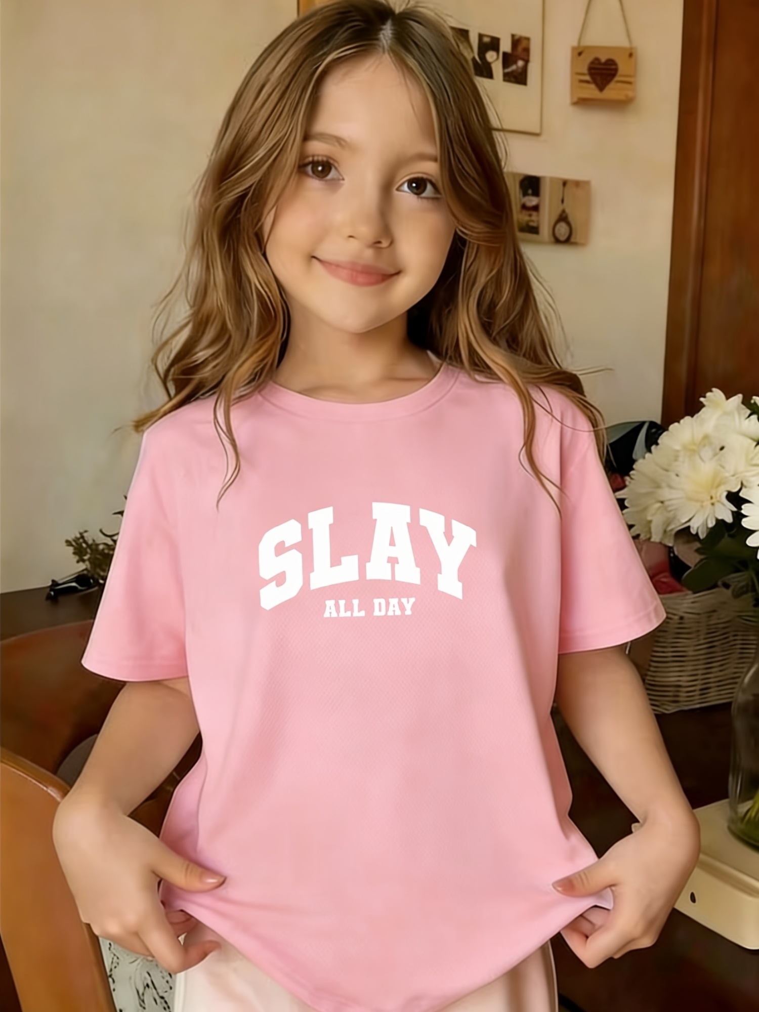 girls t shirt 2026 summer   preppy style   print short sleeve baby breathable short sleeve top