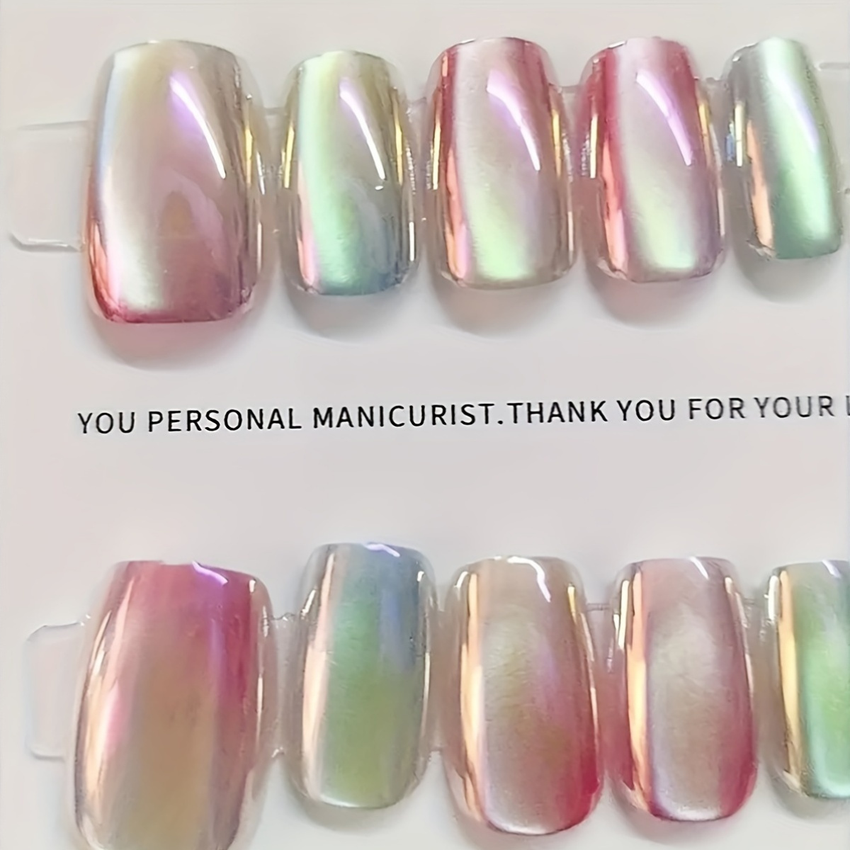 10pcs handmade square shape nail art set with magical gradient glossy   mixed     parties dances and  