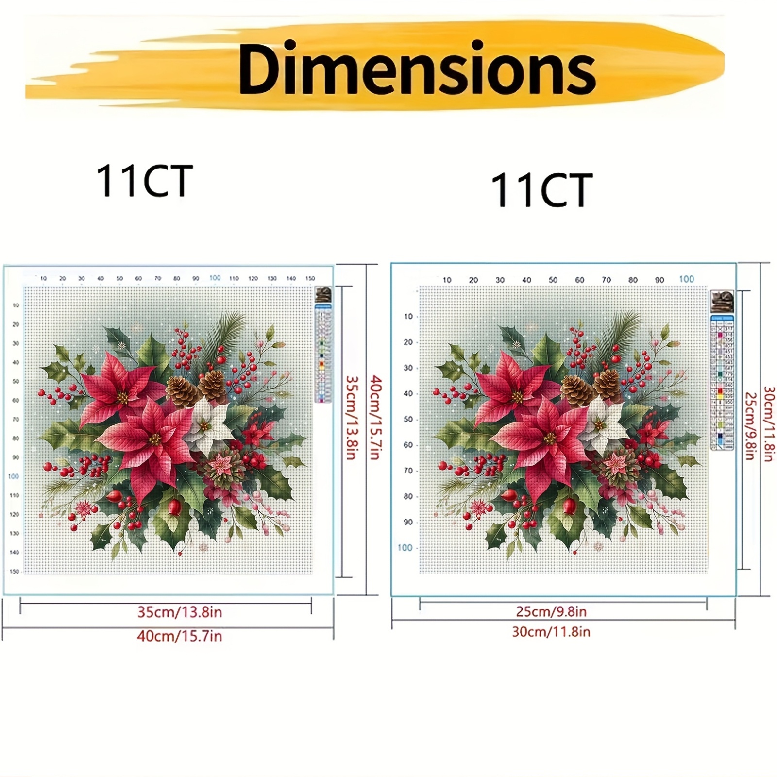 11CT/14CT Printed Fabric Cross-Stitch Kit for Adults and Beginners