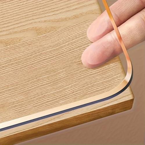Artikelbild ., 2mm premium dicke rechteckige tischdecke, transparente pvc-tischabdeckung, hitzebeständiger kratzfester tischschutz, für esstisch, couchtisch, computerunterlage.