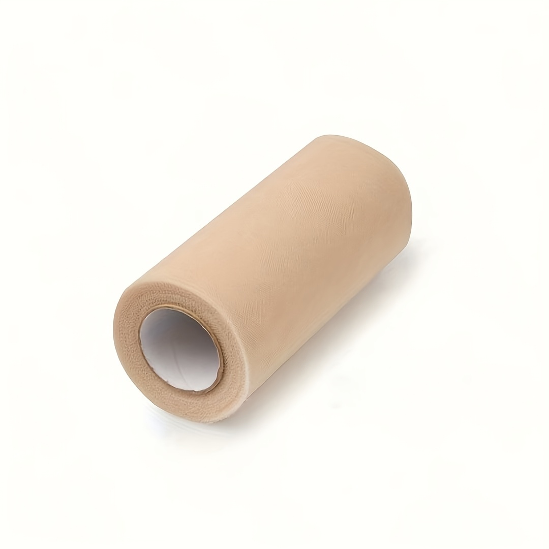 TEMU 1 Roll 50 Yards Ultra-long Romantic Champagne-colored Tulle Fabric. Elegant Polyester Mesh For Wedding Ceremonies And Receptions, Aisle