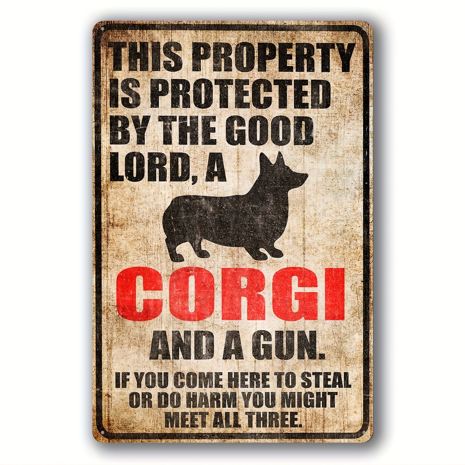 

1pc Of Art Tin Painting, A Rustic Iron Metal Sign (8''x12''), Featuring Corgi Quotes, Waterproof Wall Art, Home Kitchen Decor, Signage Suitable For Restaurants, Bars, Cafes, Garages, And Other .