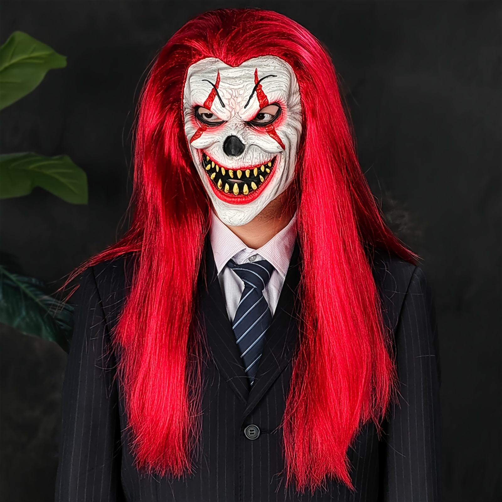 Red-Haired Clown Mask for Halloween and Costume Parties