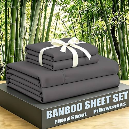 4 6pcs luxury cooling bed sheet set set queen size bedding set breathable wrinkle fade resistant with 18 inch deep pockets bedroom hotel bedding set 1 flat sheet 1 fitted sheet 4 pillowcases random color