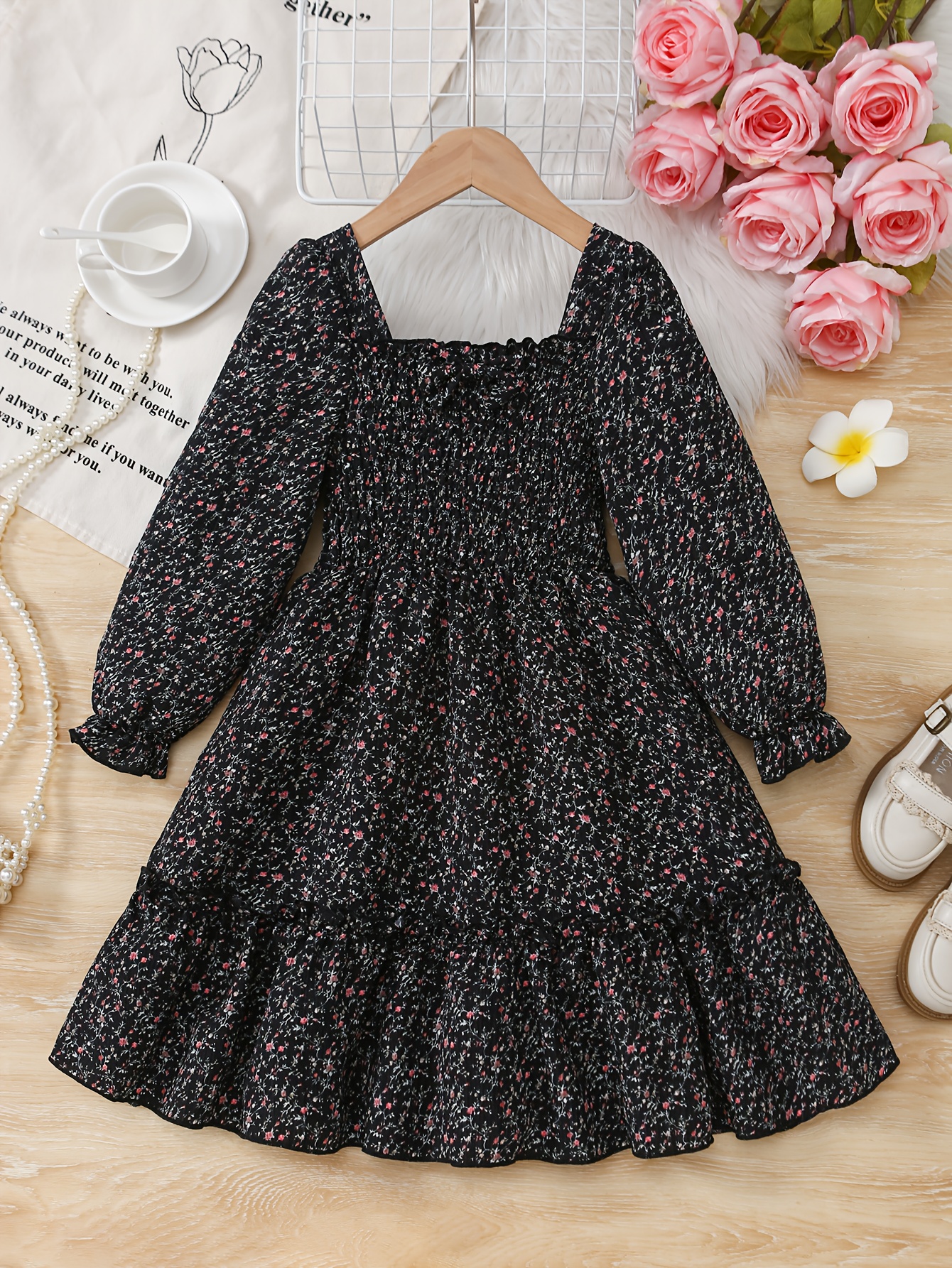 girls long sleeve dress sold on Temu United States