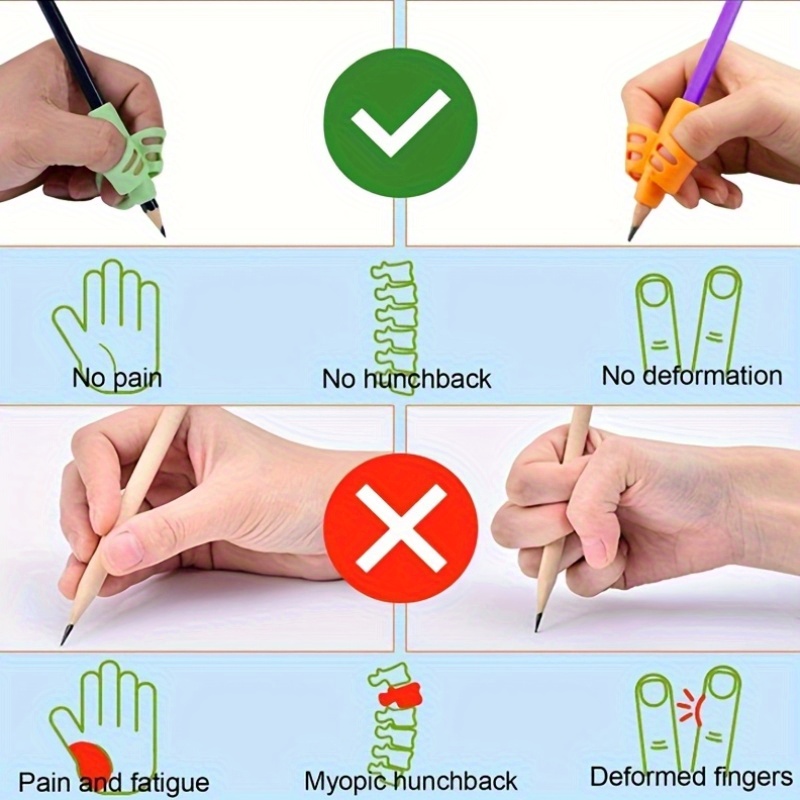 1pc Two Finger Silicone Writing Corrector Learning Tool