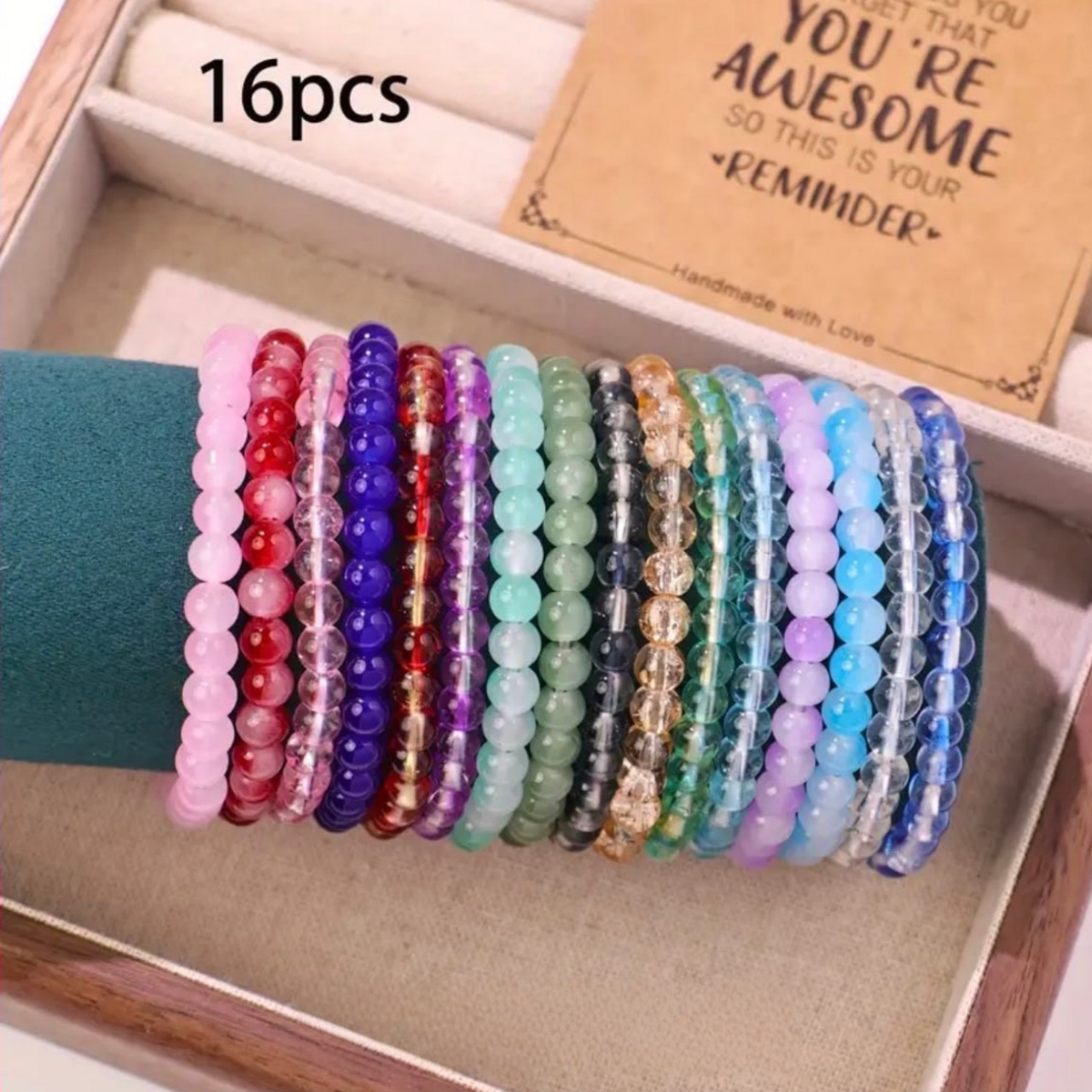 16pcs Unisex Fashion Bracelets Set, Symbolizing Wealth