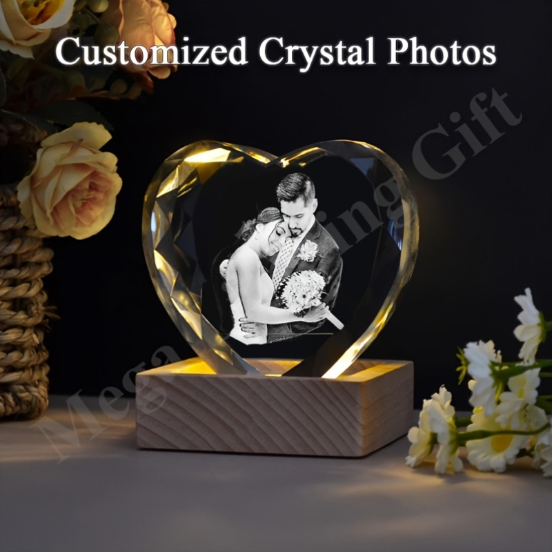 Personalized LED Night Light Featuring a Crystal Photo