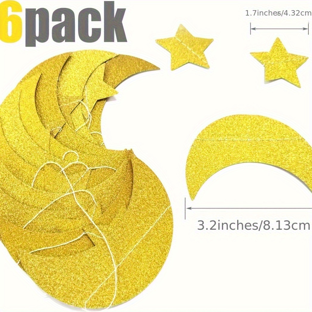 6pcs   and star garland golden double sided   and   hanging banner for birthday party decorations engagement wedding birthday party christmas party decorations