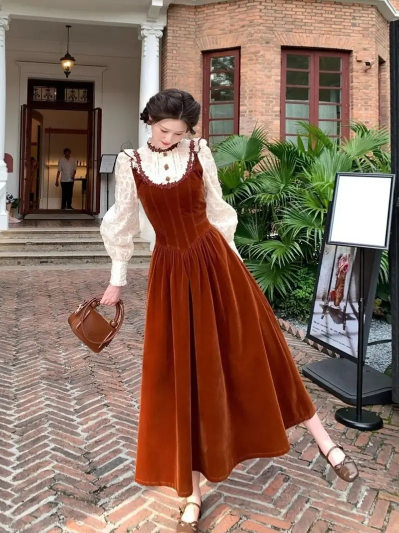 early autumn french girly dress womens fall trendy style - Temu Oman early autumn french girly dress womens fall trendy style - Temu Oman