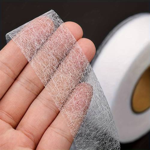 1 roll of 60 meters of double sided non woven fabric material suitable for sewing crafts hats and clothing white sewing supplies