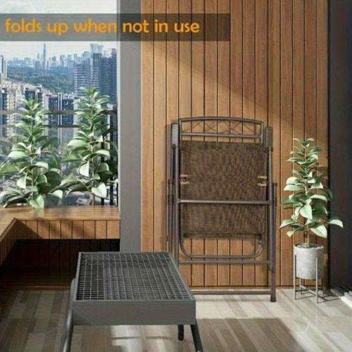 set of 4 patio folding sling chairs steel camping deck