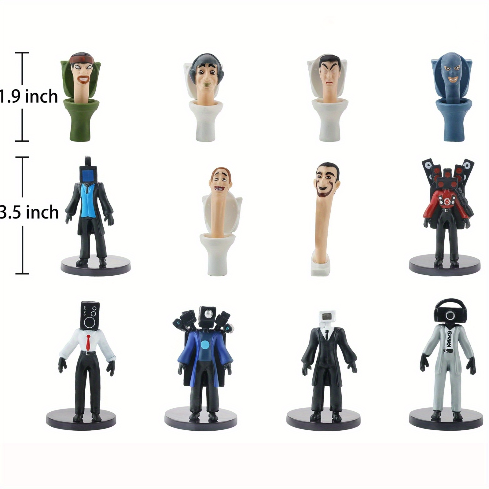 12pcs Surveillance Privacy Action Figures Set Toilet Man Monitor Man  Game Camera Doll Model Cake Decoration Horror Cartoon Movies