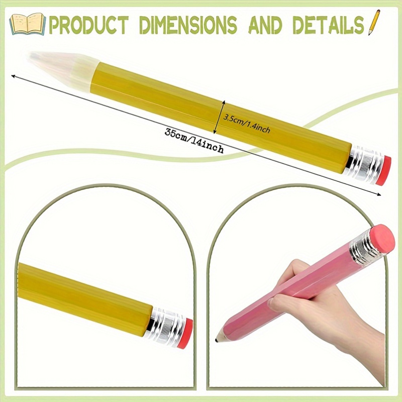 Funny Enormous Pencil with 5 Small Erasers