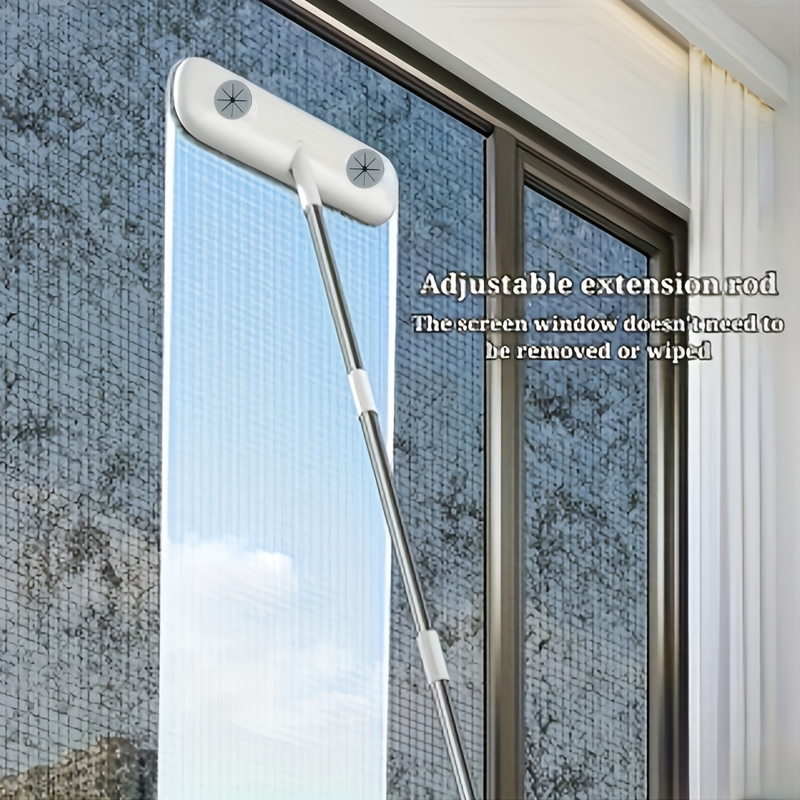 cleaning brush retractable handle screen cleaning tool reusable pet hair remover home door and window cleaning brush cleaning supplies cleaning tools halloween christmas gift Product details 5