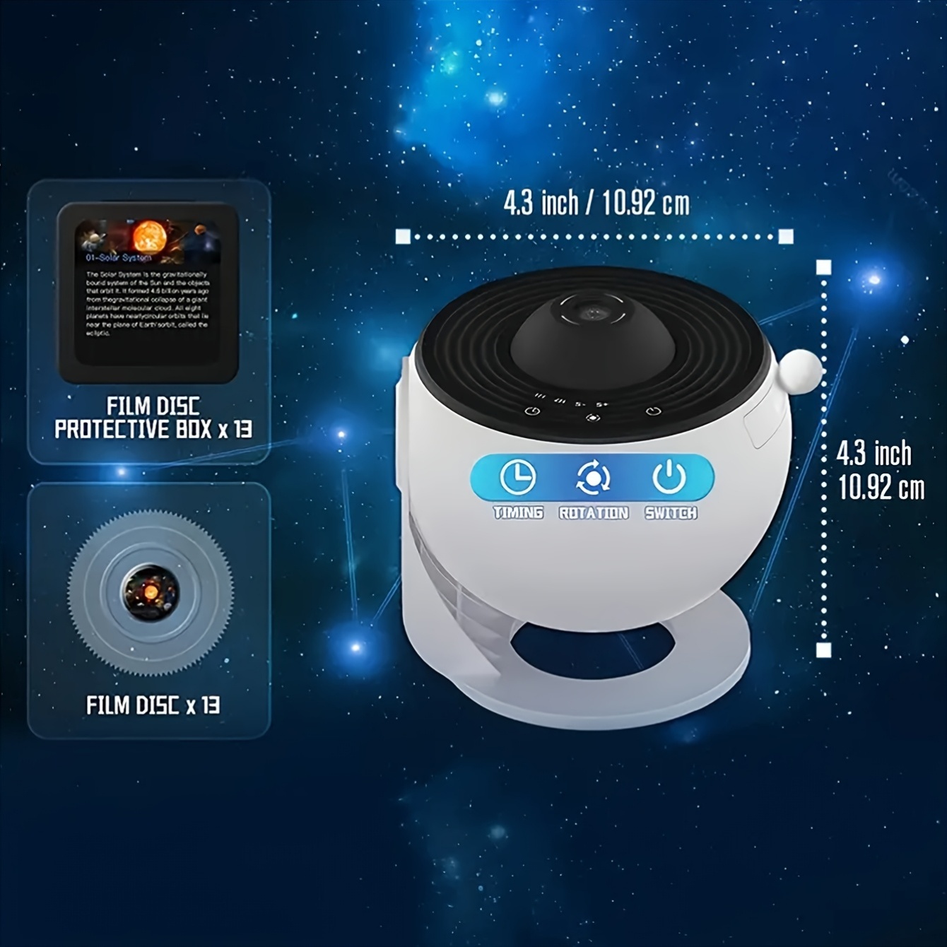 Galaxy Projector Star Projector with Adjustable Knob