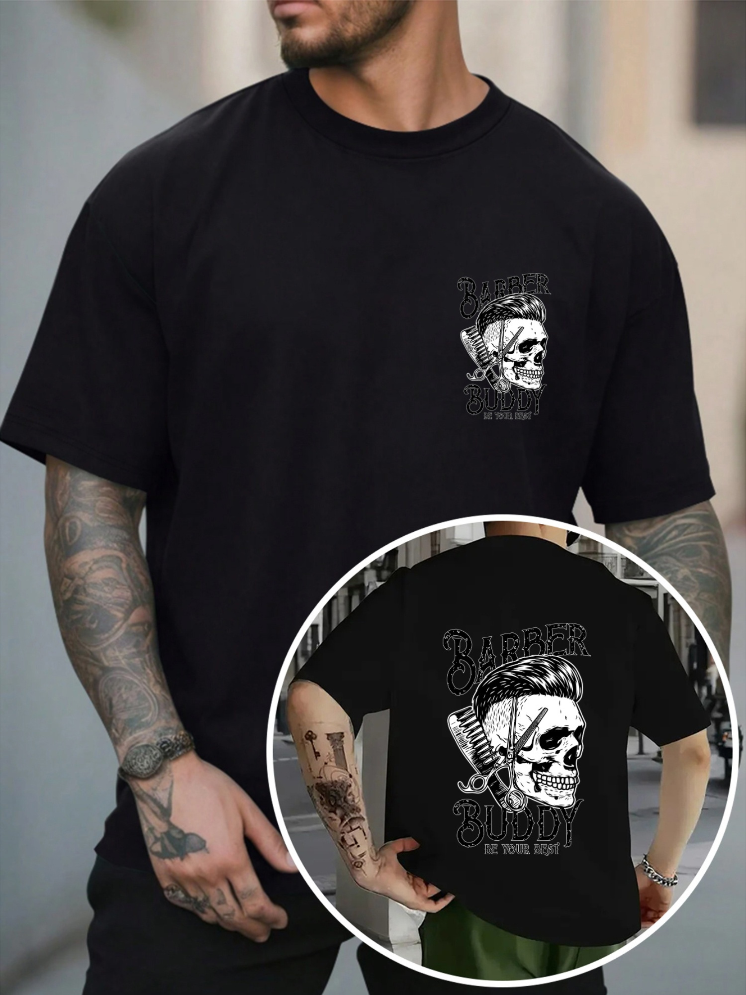 camiseta impresión moda camiseta hombre sencilla tendencia Temu