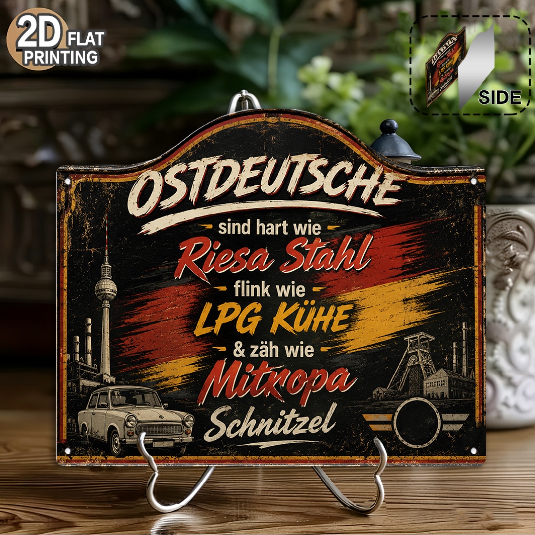 TEMU 2D Flach, 1 Stück Ostdeutsche Retro Wandplakette - Vintage DDR Schild Geeignet für Wohnzimmer, Arbeitszimmer Dekor, Geburtstagsgeschenke für , ,