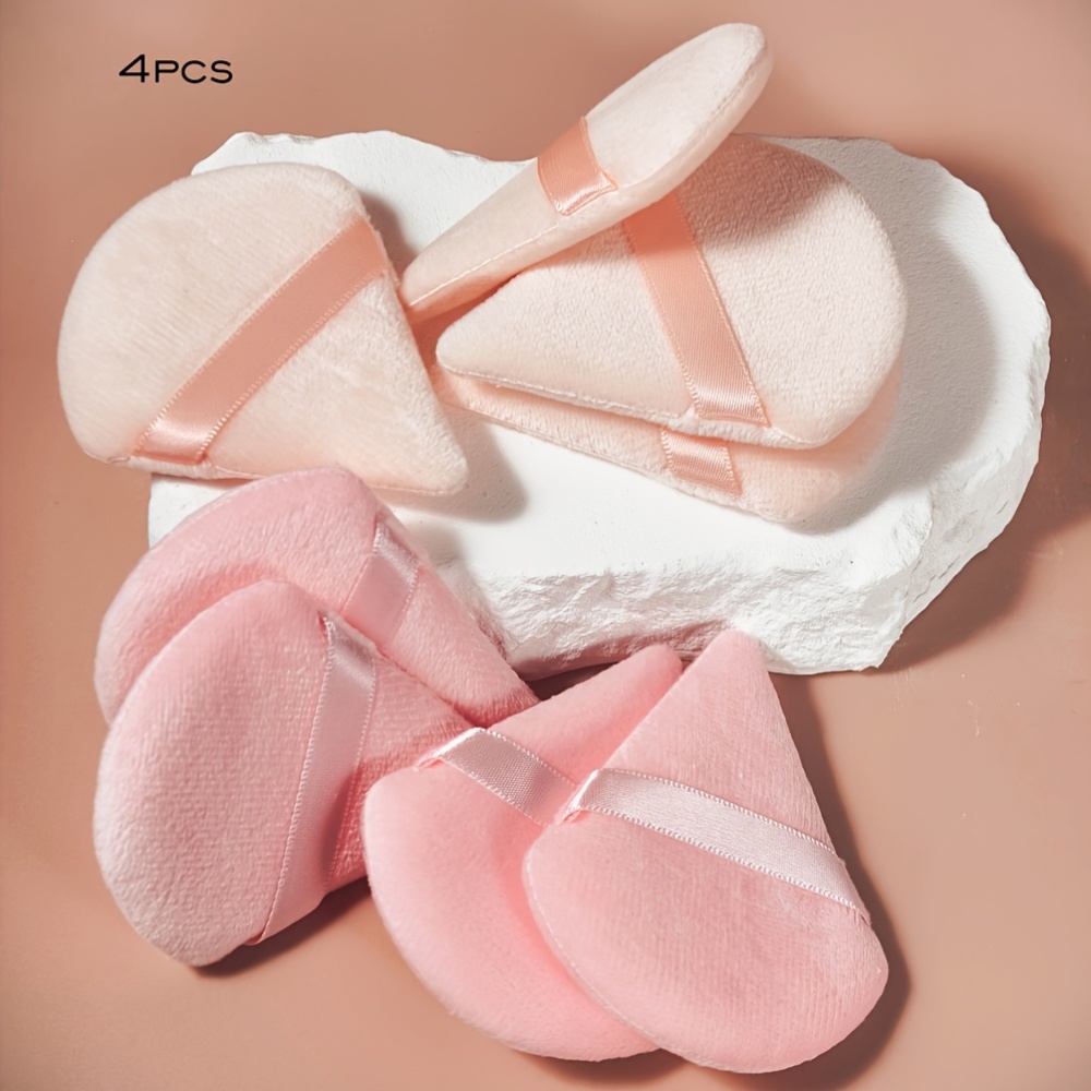 4pcs   powder puff setting powder makeup sponge fan powder finger cushion powder puff