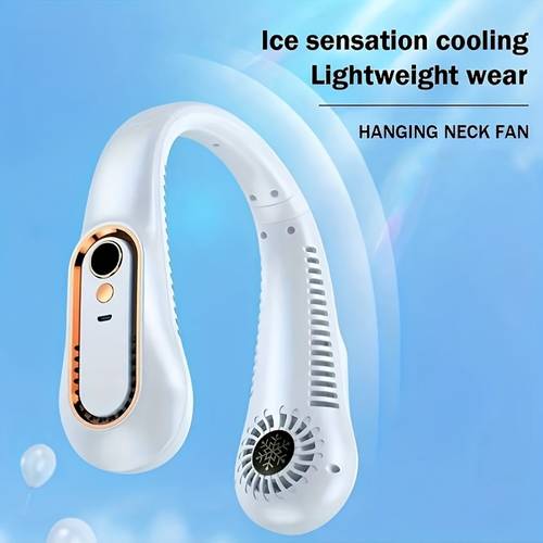 item picture neck fan for office sports outdoors 1200mah usb rechargeable mini personal fan adjustable with super cooling