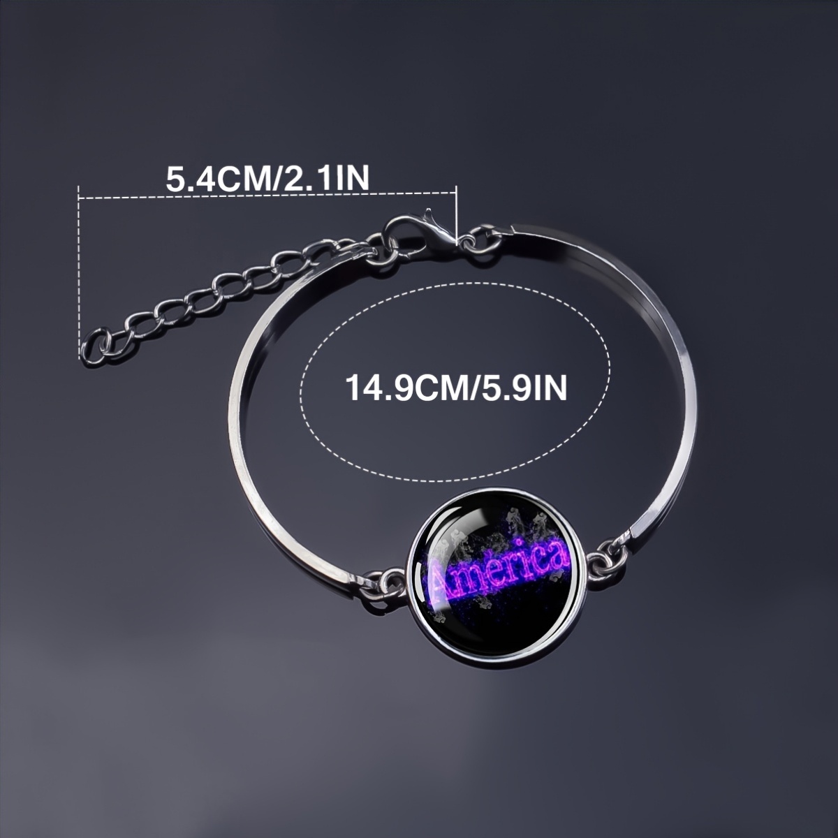 Adjustable Graphic Dome Charm Bracelet for Women and Men