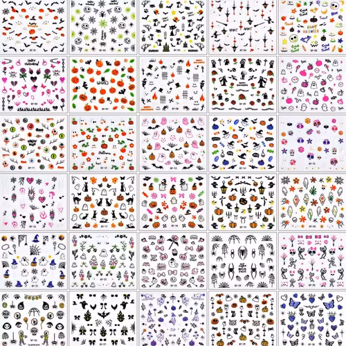 Halloween Nail Stickers 30 Sheets Ghost
