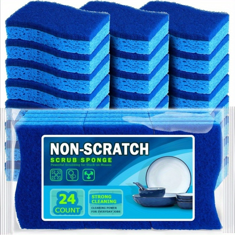 

24-count Non-scratch Scrub Sponges For Kitchen & Bathroom Cleaning - , , Strong Cleaning Power, Use For Living Room, Toilet, Kitchen