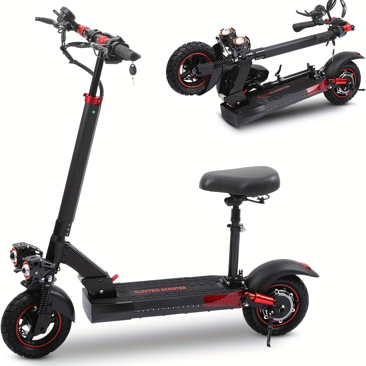 800w 48v Electric Scooter With Seat And Indicators Us Warehouse Free Delivery Foldable Model With Display Screen Dual Suspension And Dual Brakes Adult Electric Scooter