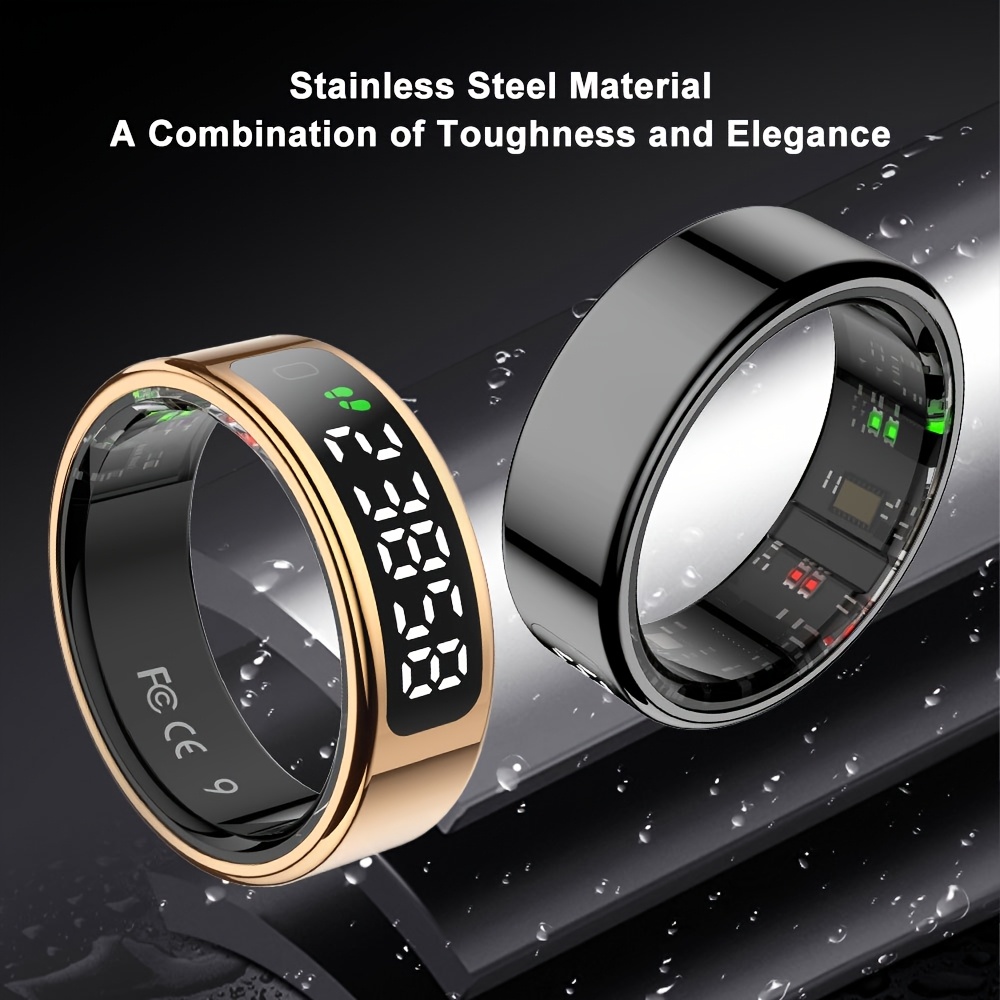 youthdemon smart ring with multifunctional display screen, activity & fitness tracking, rechargeable case, long  , wireless charging, step/cal counting/calorie  , compatible with for iphone, ideal gift for    , fitness tracking device, sleek modern accessory, durable smartwatch 0