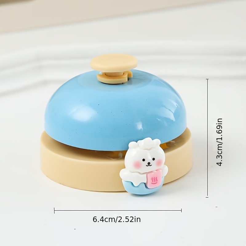 TEMU 1pc Sonnette de bureau mignonne à poussoir avec motif de dessin animé, sonnette de jeu, sonnette d'entraînement pour animaux de compagnie,