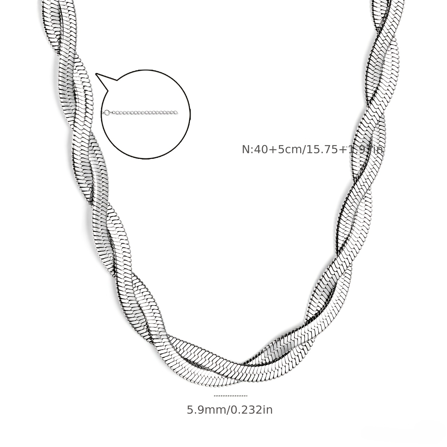 TEMU Collana unica e di nicchia in acciaio inossidabile con di intrecciato a , con una catena personalizzata per clavicola a pi羅 , aggiunte di catene