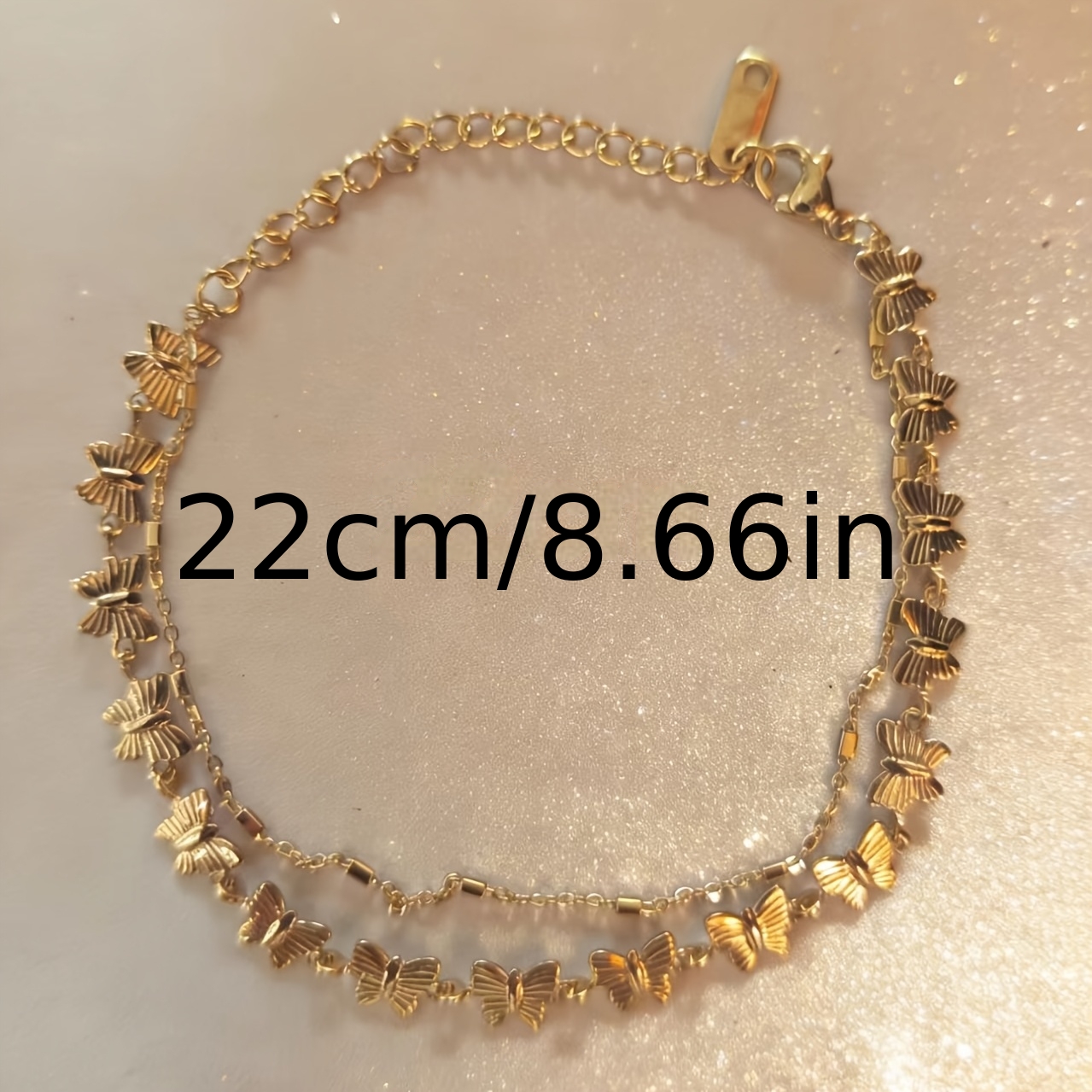 Women's Golden Double-Layer Chain Bracelet, Exquisite Design