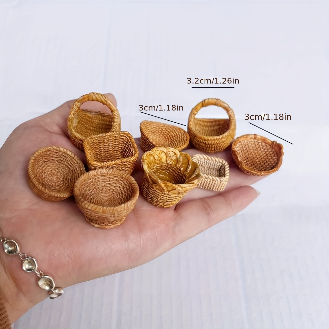 9pcs/set Small Baskets, Model House Decoration Ornaments