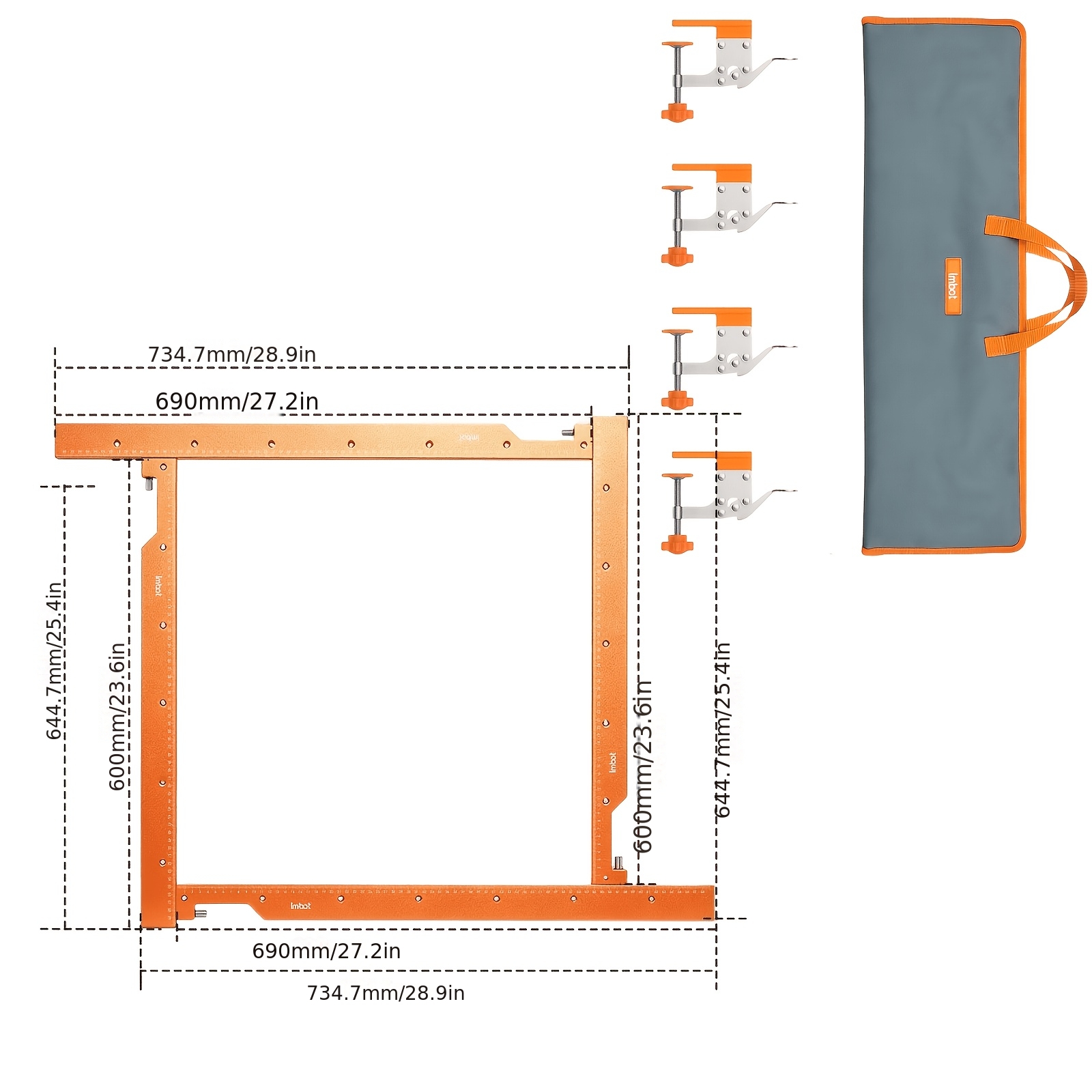 TEMU Imbot Adjustable Rectangular Milling Cutter Positioning Frame, Professional Slotting Positioning Frame, Circular Saw Cutting Tool, Square ,
