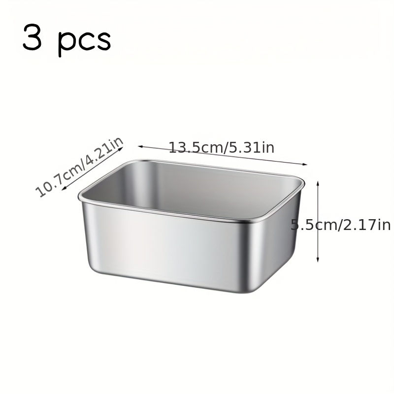 E-shop 3-teiliges Airfryer- – Multifunktionale rechteckige Backform für selbstgemachtes Brot, Kuchen mehr – Langlebige Aluminium-Backformen mit