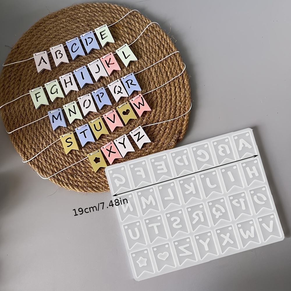 Image of 26-power (for Letters -) English Alphabet Silicone Mold Suitable For Epoxy Resin & Plaster Crafts - Diy Letter Pendants, Pennant Banner Decorations,, Birthday Party Decor With /lowercase Letters